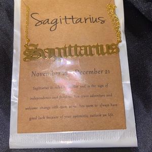 Sagittarius “ What’s your Zodiac “Gold SS Necklace